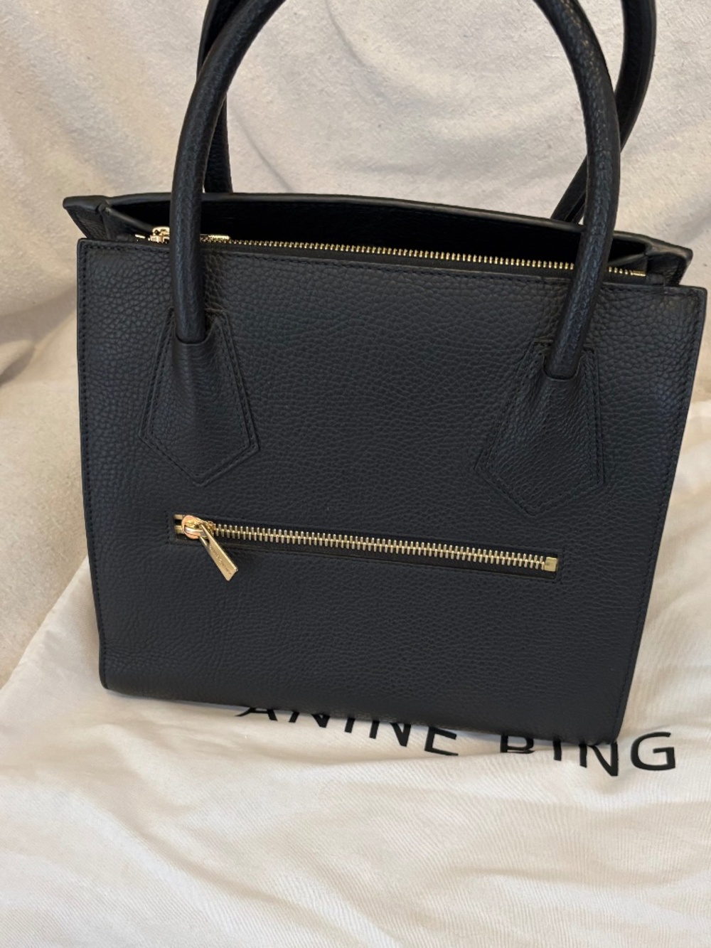 Anine Bing Black Leather Tote - Picture 2 of 3